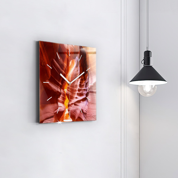 Square glass wall clock Sand Canyon