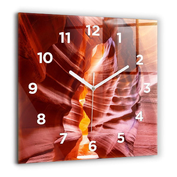 Square glass wall clock Sand Canyon