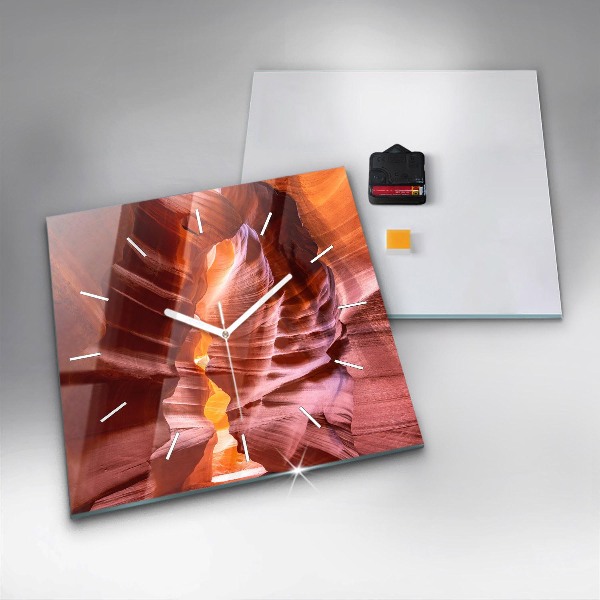 Square glass wall clock Sand Canyon