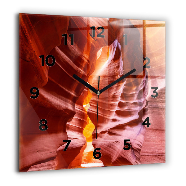 Square glass wall clock Sand Canyon
