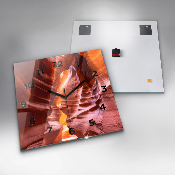 Square glass wall clock Sand Canyon
