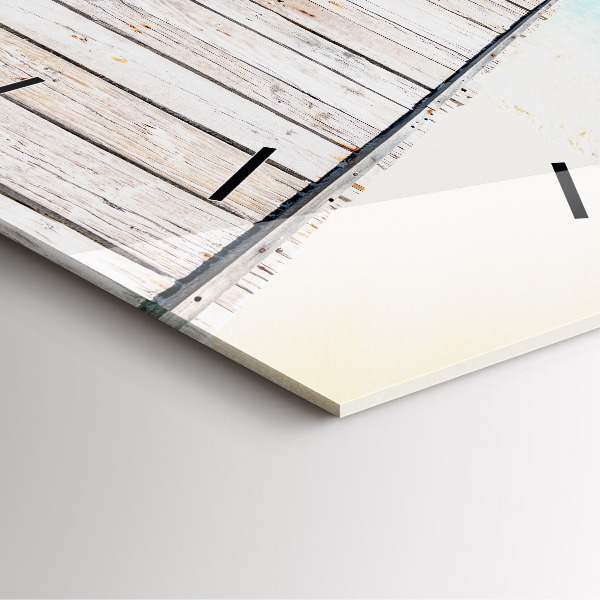 Square glass wall clock Tropical island