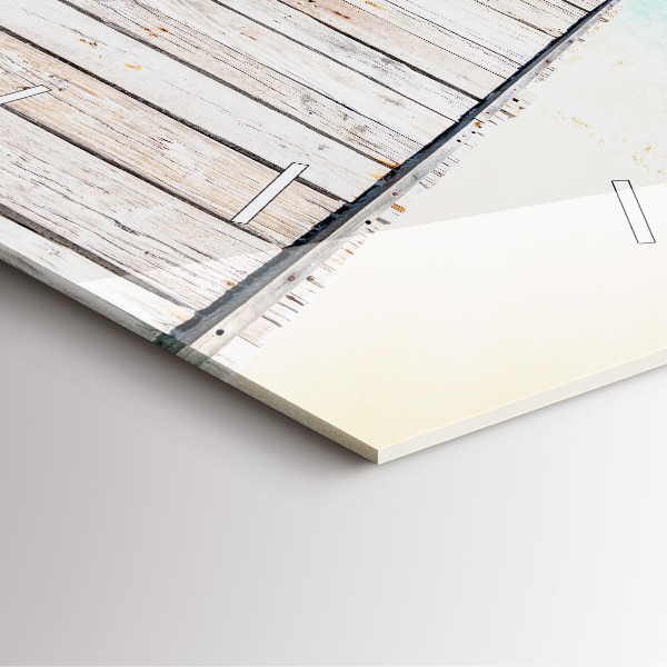 Square glass wall clock Tropical island