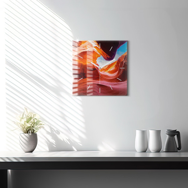 Square glass wall clock Canyon