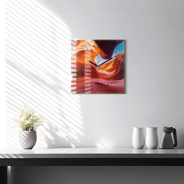 Square glass wall clock Canyon