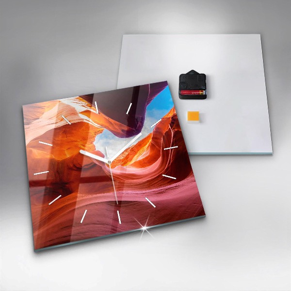 Square glass wall clock Canyon