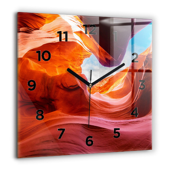 Square glass wall clock Canyon