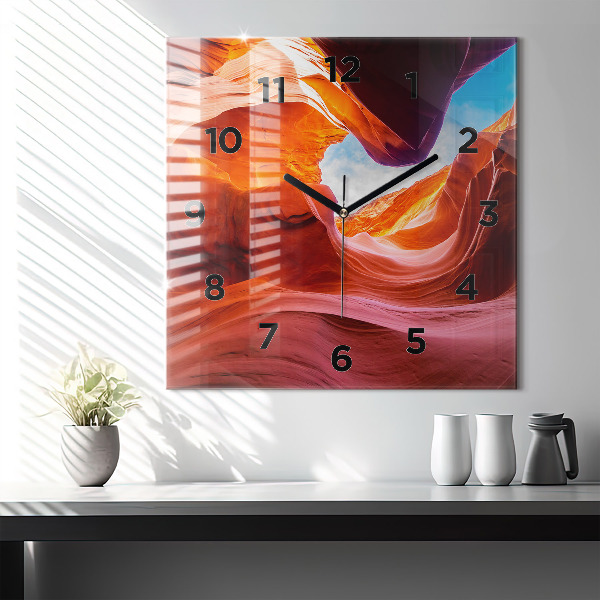 Square glass wall clock Canyon