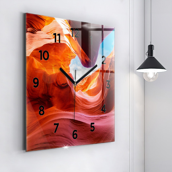 Square glass wall clock Canyon