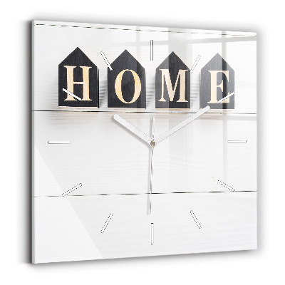 Square glass wall clock The inscription house