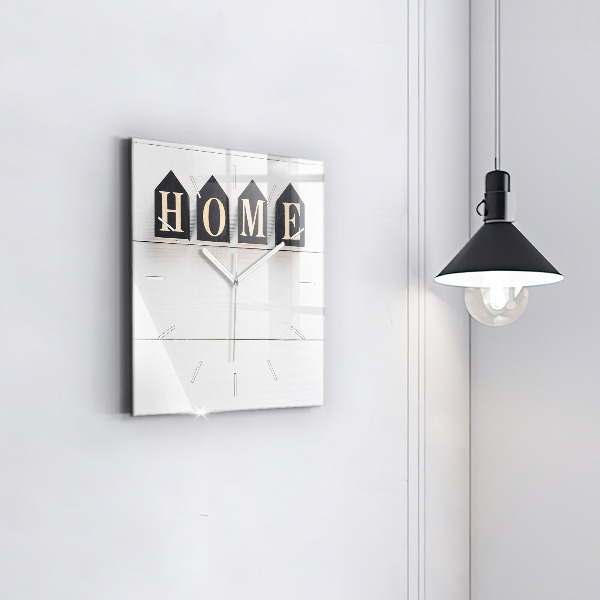 Square glass wall clock The inscription house