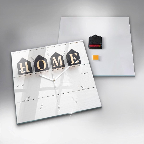 Square glass wall clock The inscription house