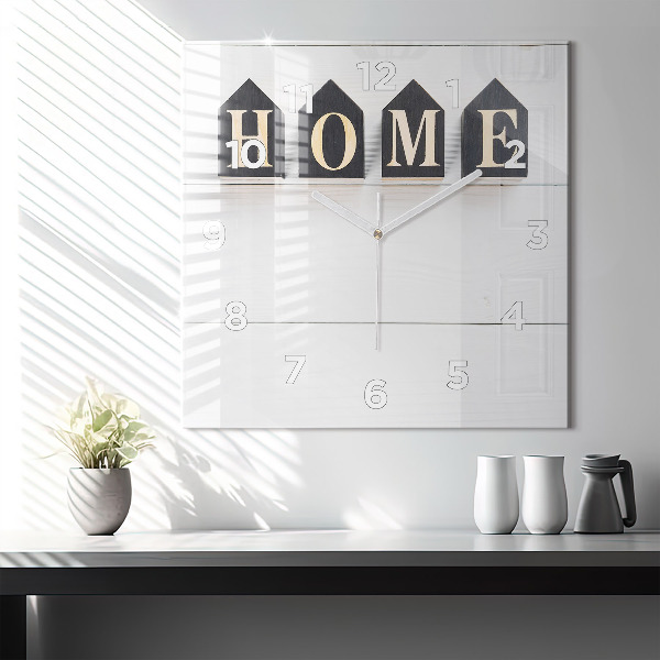 Square glass wall clock The inscription house
