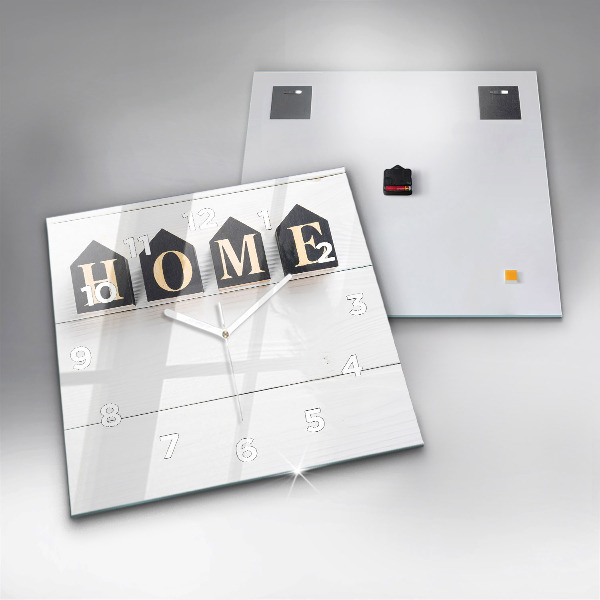 Square glass wall clock The inscription house