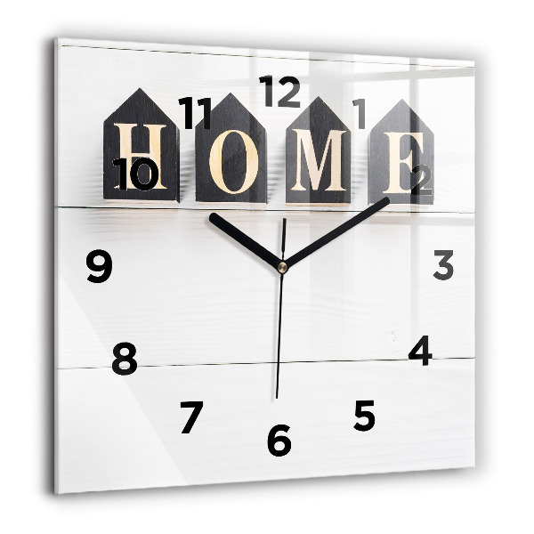 Square glass wall clock The inscription house
