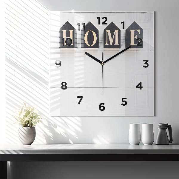 Square glass wall clock The inscription house