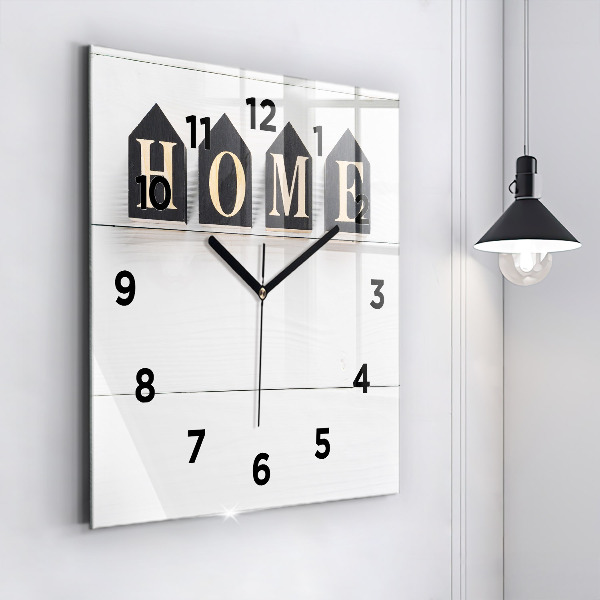 Square glass wall clock The inscription house