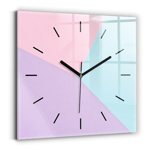 Square glass wall clock Pastel pattern