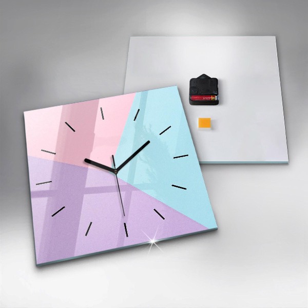 Square glass wall clock Pastel pattern