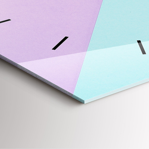 Square glass wall clock Pastel pattern