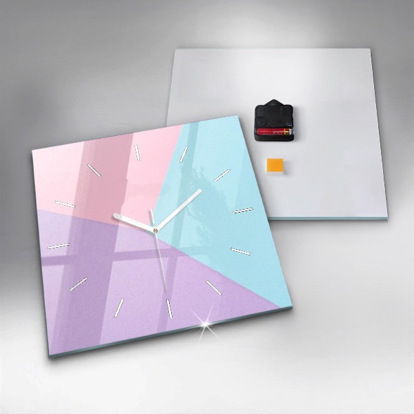 Square glass wall clock Pastel pattern