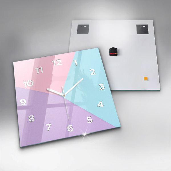 Square glass wall clock Pastel pattern