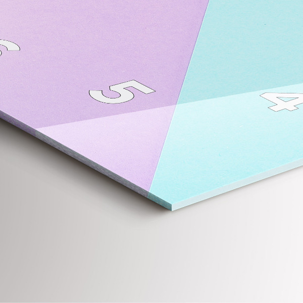 Square glass wall clock Pastel pattern