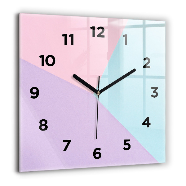 Square glass wall clock Pastel pattern