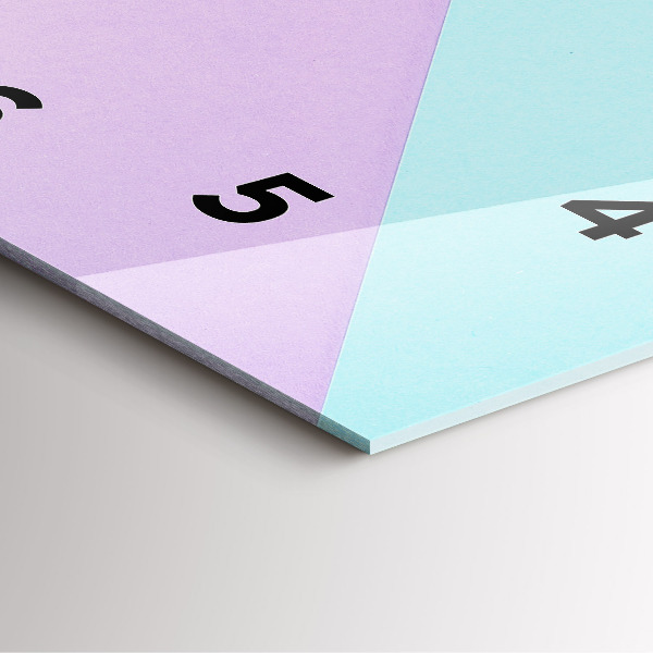 Square glass wall clock Pastel pattern