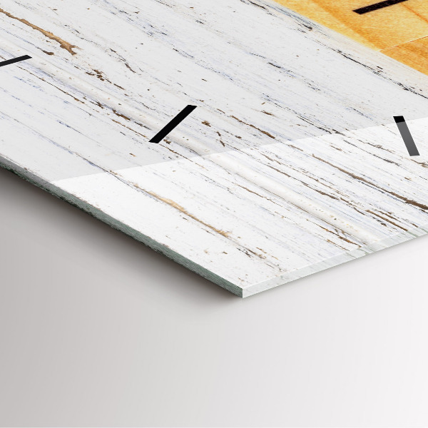 Square glass wall clock Family