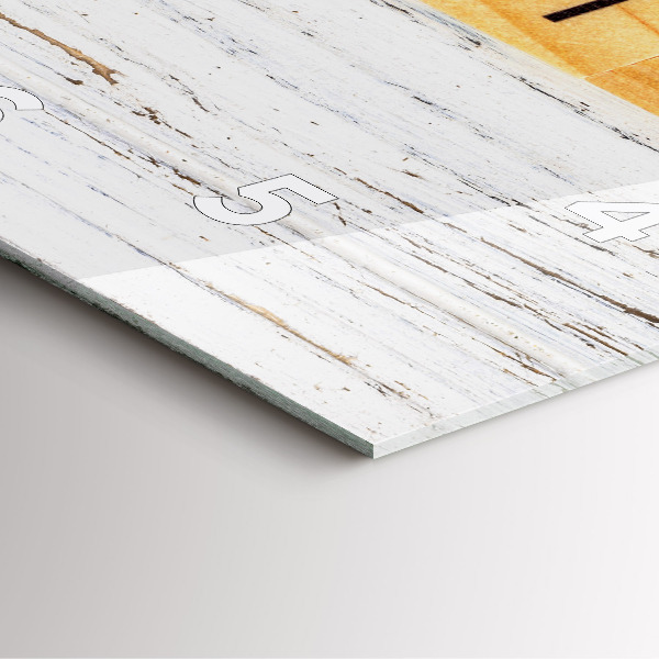 Square glass wall clock Family