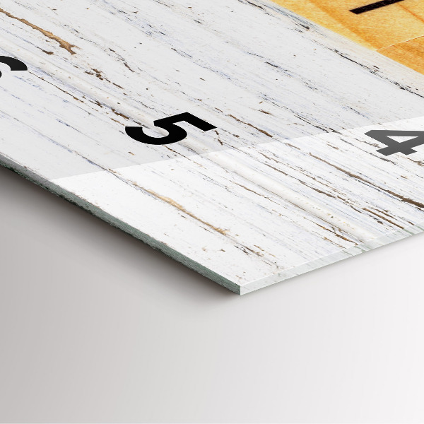 Square glass wall clock Family