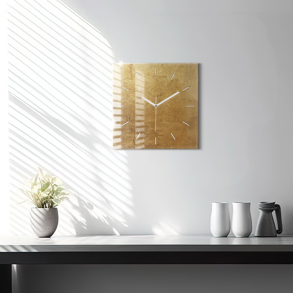 Square glass wall clock Decorative canvas