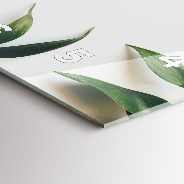 Square glass wall clock Leaf frame