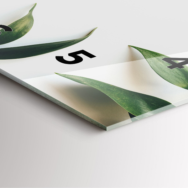 Square glass wall clock Leaf frame