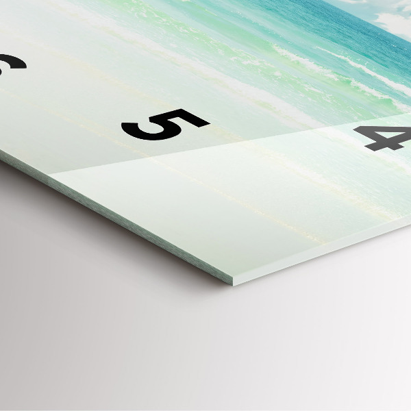 Square glass wall clock Sea landscape