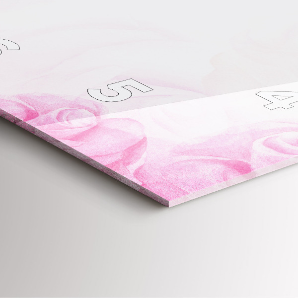 Square glass wall clock Roses abstract