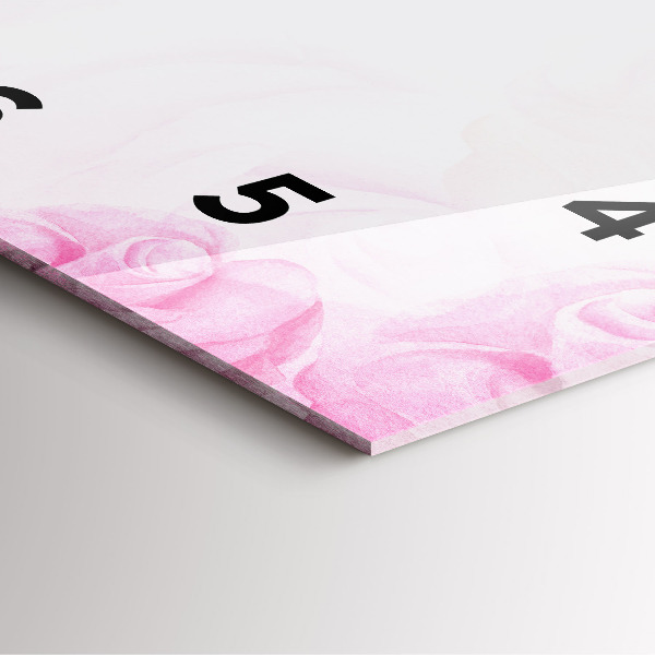 Square glass wall clock Roses abstract