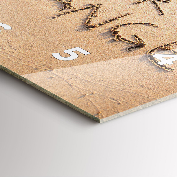 Square glass wall clock Beach Quote