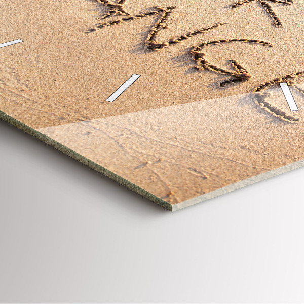 Square glass wall clock Beach Quote