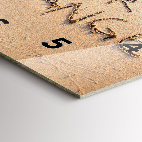 Square glass wall clock Beach Quote