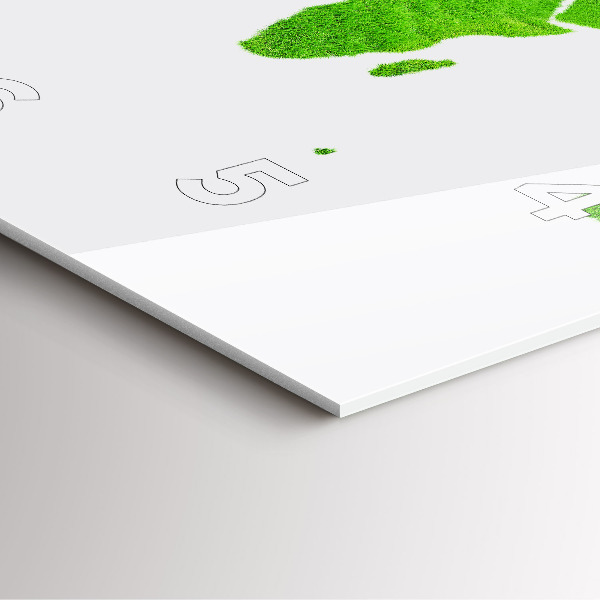 Square glass wall clock Green grass map