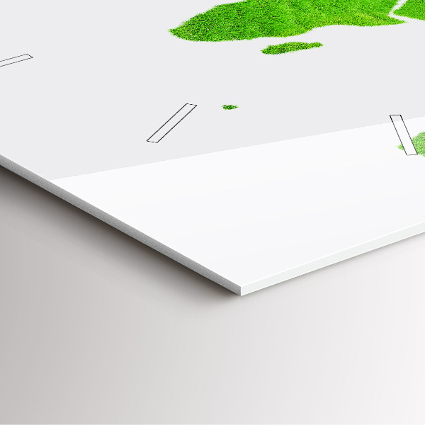 Square glass wall clock Green grass map