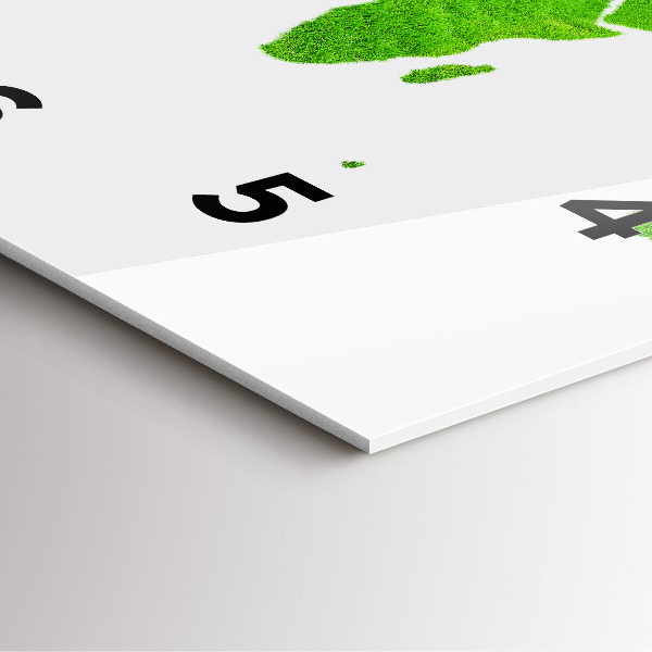 Square glass wall clock Green grass map