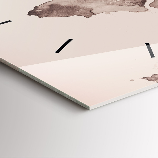 Square glass wall clock Watercolor world map