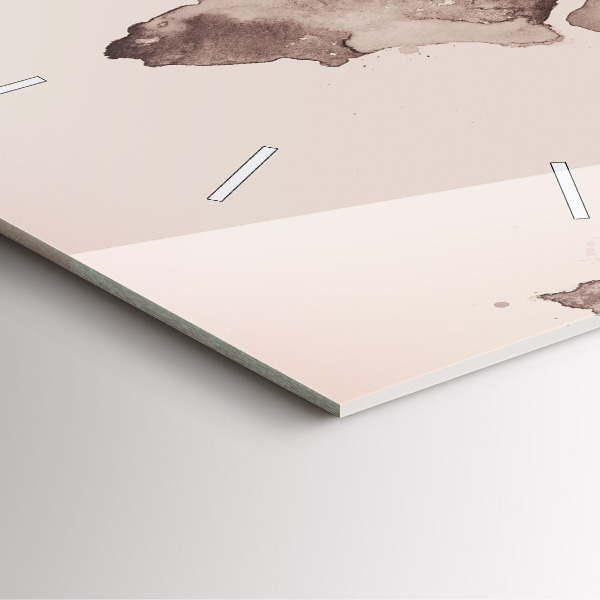 Square glass wall clock Watercolor world map