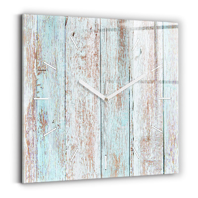 Square glass wall clock Pastel Wood