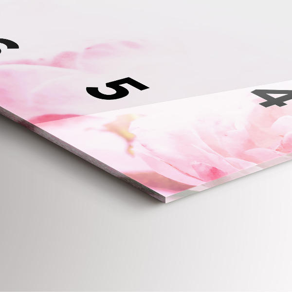 Square glass wall clock Blooming flowers