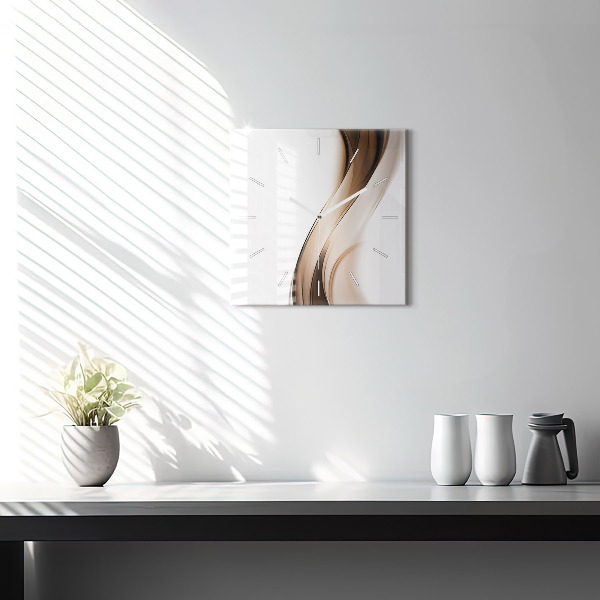 Square glass wall clock Abstraction line