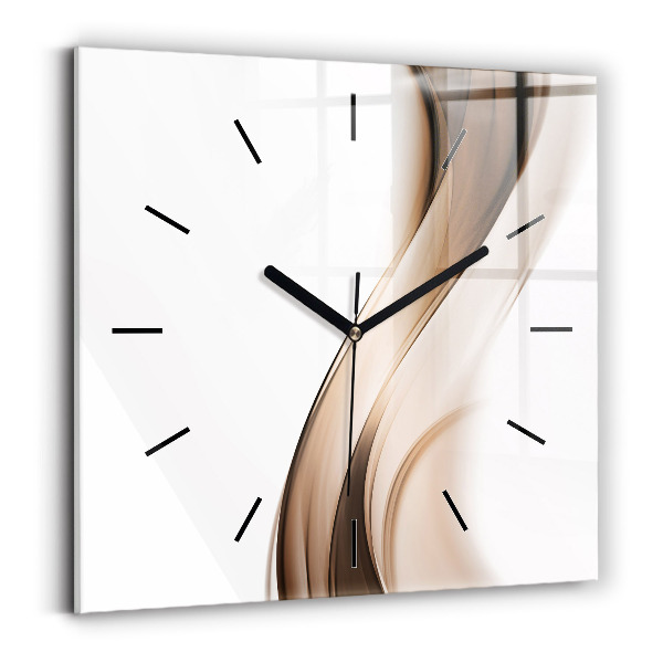 Square glass wall clock Abstraction line